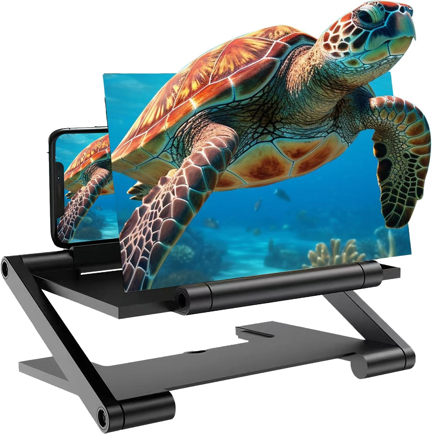 Mobile Phone Magnifier Screen,2026 New 3D HD Mobile Phone Magnifier Projector Screen Portable Foldable Phones Screen Amplifier Screens Enlarger for Movies Videos,Supports All Smartphones